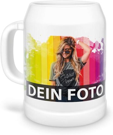 Design/Personalize your own beer stein/mug. Print with your own photo or text. Ideal for clubs, steins, mugs, tankards, or beer jugs.