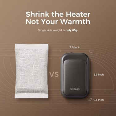 Електричні грілки для рук OCOOPA 2 шт. 5000mAh - компактні, водонепроникні, швидкий нагрів, USB, для активного відпочинку взимку, чорний UT4