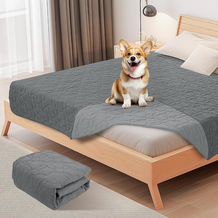 Водонепроникний килимок для собак Pick for Life, двосторонній - захист для дивана, ліжка та авто. Миється. Для великих та маленьких собак та котів (137x208 см)