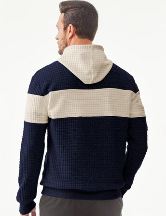 Чоловічий худі з капюшоном, довгі рукави, теплий світшот, казуальний стиль, блакитний колір, розмір XL