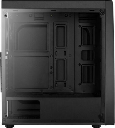 Корпус для ПК Aerocool Bolt Mid-Tower RGB, ATX, з прозорою бічною панеллю, RGB підсвітка, 120мм вентилятор, Чорний