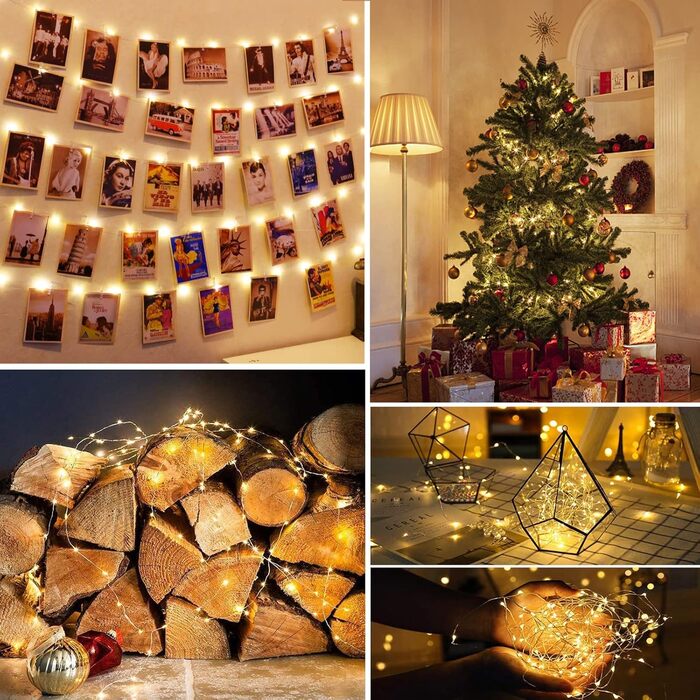 Льоко-світлодіодна гірлянда 20 м, 200 LED, тепле біле світло, з пульт, водонепроникна IP65, для декору на Різдво, весілля, сад, вечірку