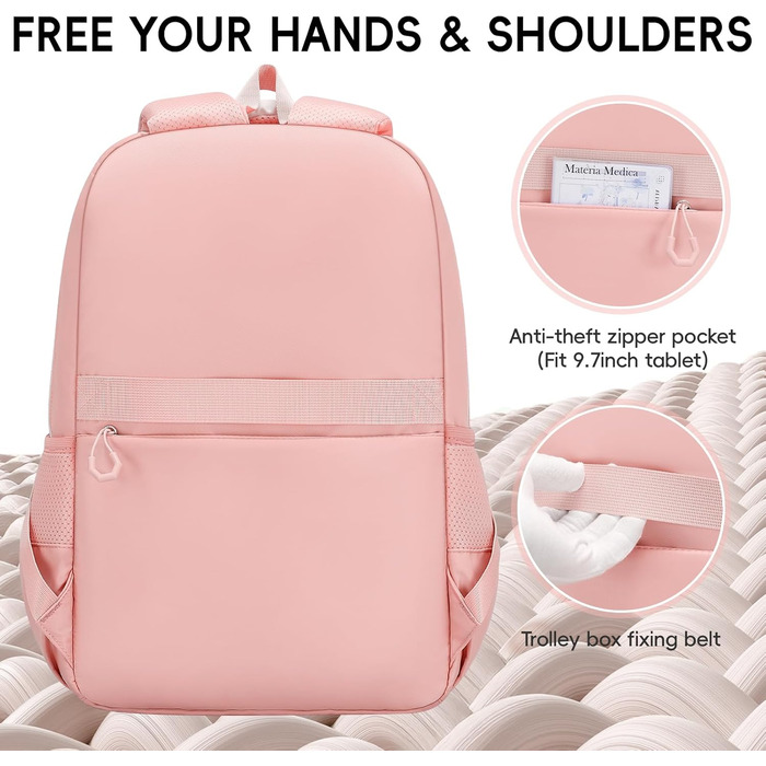 Шкільний рюкзак для дівчинки 3 в 1: рюкзак, ланч-бокс, пенал. Kawaii дизайн, 3-7 клас, антикрадійний, 24L, рожевий