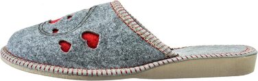 Жіночі фетрові тапочки ESTRO з антиковзкою підошвою, розмір 38 EU, з сердечками