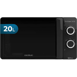 Мікрохвильова піч Cecotec ProClean 3030, 20 л, покриття Ready2Clean, 700 Вт, 6 режимів, таймер 30 хв, розморожування, чорний колір