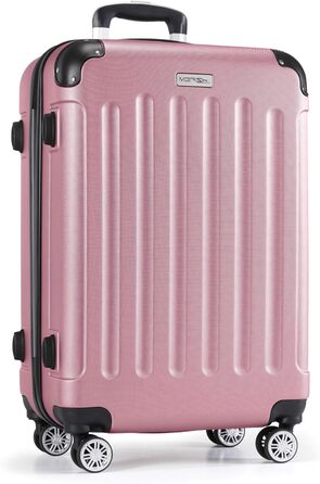 Чемоданний набір Merish: 3 шт., жорсткий корпус, коліщата-двоє, 9 кольорів (Рожевий, XL)