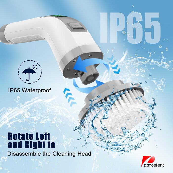 Електрична щітка для миття 7-в-1 Spin Scrubber A11: потужне очищення, 360 обертів/хв, 1,5 години роботи, 2 швидкості, подовжуваний важіль