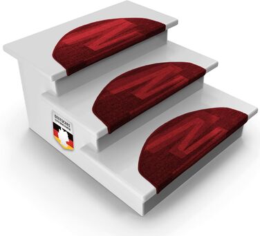 Casa Pura килимки на сходи самоклеючі напівкруглі червоні 15 шт. 65 x 23,5 см, сучасний дизайн | Casa Pura Via Veneto