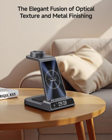 Бездротова зарядна станція 3-в-1 для Garmin Vivoactive/Venu/Forerunner/Instinct/Fenix/Epix 2, Samsung S25/S24, iPhone, AirPods, Galaxy Buds3