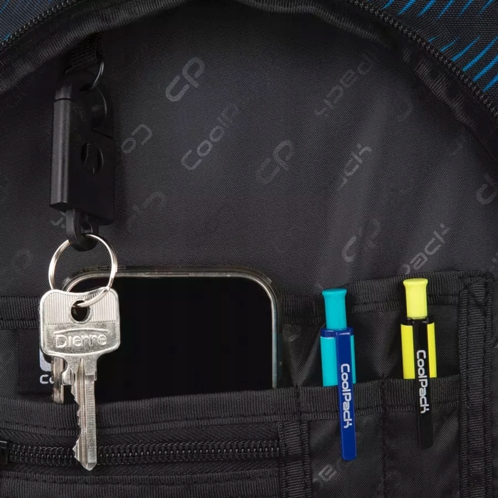 Багатовідсінковий шкільний рюкзак CoolPack, чорно-синій, 29 л
