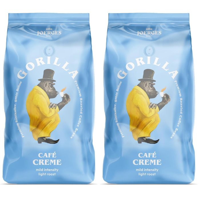 Кава в зернах Joerges Gorilla Café Creme, класична, 1 кг (набір 2 упаковки)