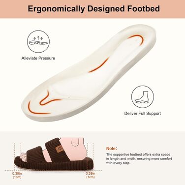 Жіночі домашні капці LongBay з ефектом пам'яті (Memory Foam), відкритий носок, зручні тапочки-сліпери з двома ремінцями, колір кава, розмір 38/39 EU