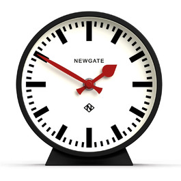 Годинник NEWGATE® M для камінної полиці, безшумний, сучасний, компактний, у стилі вокзальних годинників, чорний