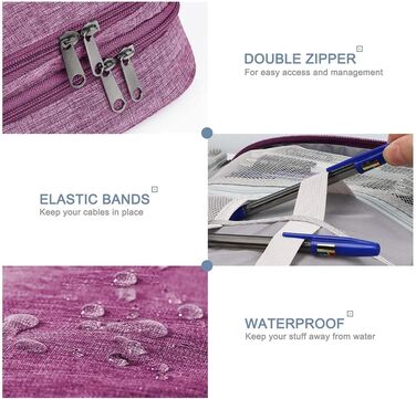 OliviaLiving Electronic Organizer, Jelly Comb Electronic Accessories Cable Organizer Bag Waterproof Travel Cable Storage Bag for Charging Cables Power Bank iPad