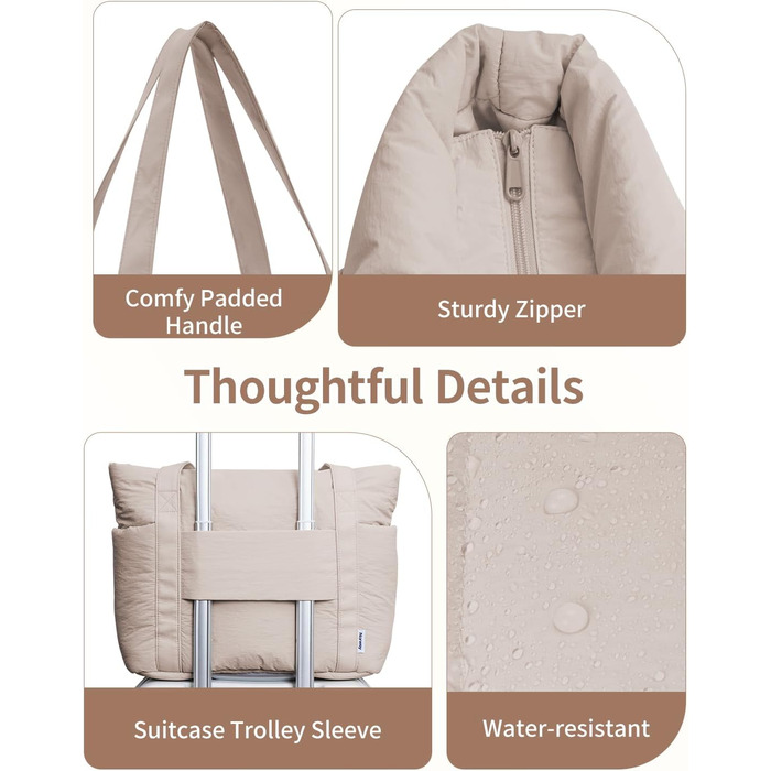 Сумка жіноча Narwey шопер велика, легка для роботи, школи, плеча, сумка для вчительки, Tote Bag з багатьма кишенями (Хакі)