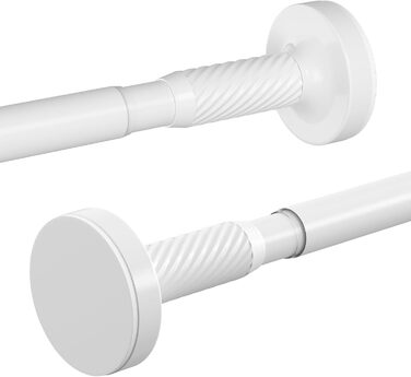 Штанга для карнизів без свердління, 100-230 см, регульована телескопічна штанга для душу, вікна та балкону (діаметр 25 мм, білий)