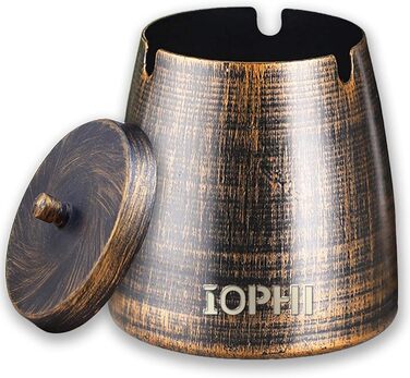 Стакан для сигарет з кришкою, нержавіюча сталь, для дому та вулиці, середній розмір