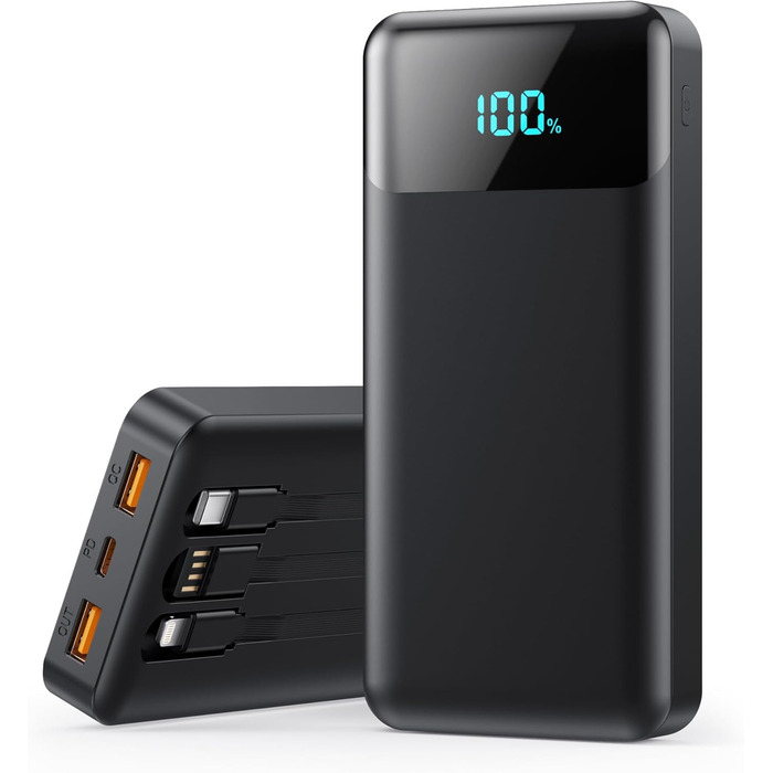 Power Bank 26800mAh з USB-C, PD 25W, QC4.0, LED дисплеєм, 5 виходами, для iPhone, Samsung та інших