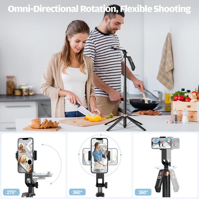 Avaspot штатив-селфістик 180,3 см з LED-підсвічуванням та пультом ДУ – для iPhone, Android, GoPro, камер