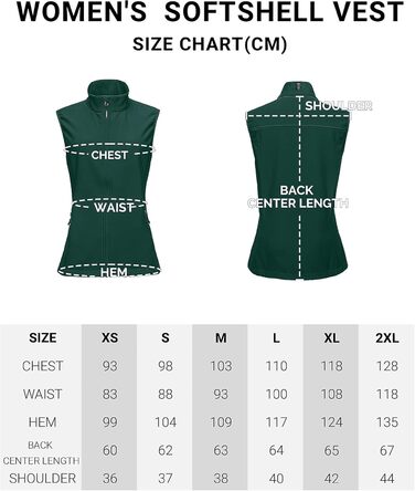 Жіноча софтшеллова жилетка Outdoor Ventures - тепла, вітронепроникна жилетка з флісу для спорту, гольфу та активного відпочинку (темно-зелений)