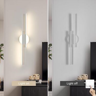 LED стінна лампа Mckalen 24W, 60см, тепле біле світло (2700K-4500K) для спальні, коридору, вітальні, сходи