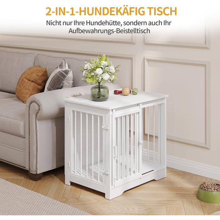 Сучасний вольєр для собак Hzuaneri DFC84301B, 69x49x64.5 см, з 2 дверцятами, для дому