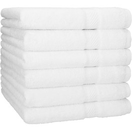 Betz 6-Piece Towel Set - Bath Towel, Shower Towel, Palermo, Size 70x140 cm, 100% Cotton, White