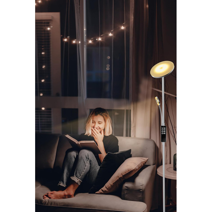 LED-підлогова лампа Modlicht 35W з регулюванням яскравості, чорна, 4200LM, з пультом та сенсорним керуванням, 3000-6000K, для вітальні, спальні, офісу