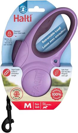 Шлейка для собак HATI Roeine з світловідбиваючим матеріалом, ергономічним дизайном та запатентованою застібкою. Підходить для великих собак (розмір ), фіолетовий, M