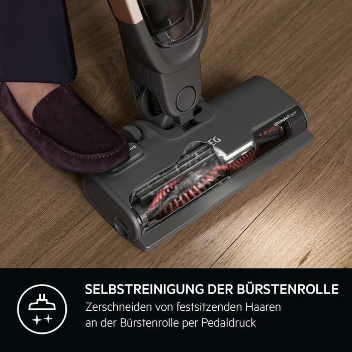 AEG CLEAN 5000 AS52CB25UG Cordless Vacuum Cleaner / 2in1 / pleasantly quiet 80 dB(A) / 58% recycled material / up to 55 minutes runtime / automatic / freestanding / all floors / incl. accessories / gray Model 2023 25.2V Gray Multi-Floor Nozzle
