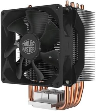Кулер для CPU Cooler Master H412R з 4 тепловими трубками (180 Вт), 92 мм вентилятор (PWM), сумісний з AMD та Intel