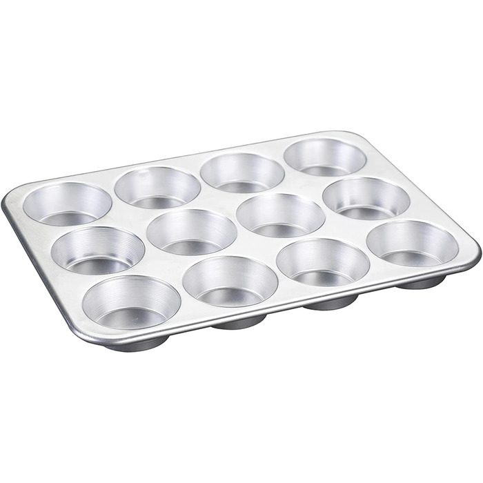 Nordic Ware Muffin Tin with High Sides, 12 Cups, Natural Color