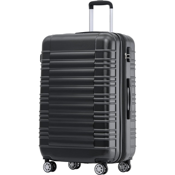 Набір валіз Beibye Zwillingsrollen - 3 шт. (M, L, XL), чорний, жорсткий корпус