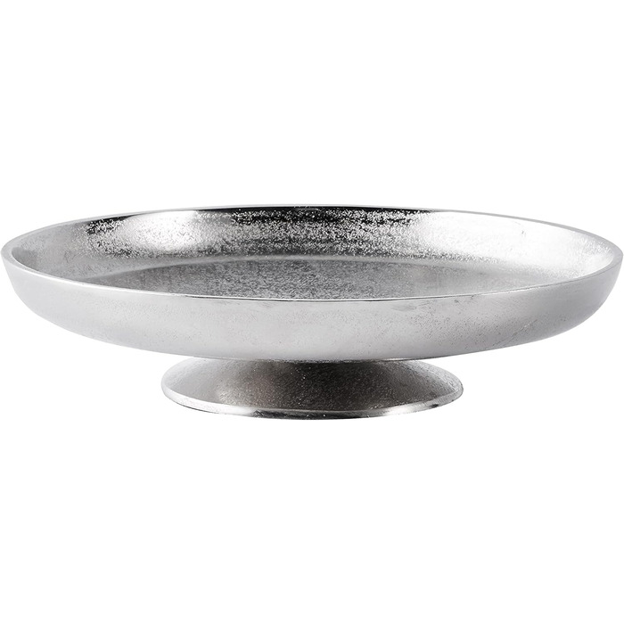Decorative Bowl Serving Plate Aluminum Silver Decor Decoration Luxury - Modern Metal Decorative Bowl - Table Decoration Wedding - Christmas Decoration for Living Room, Dining Room or Kitchen - XL 29.5 cm