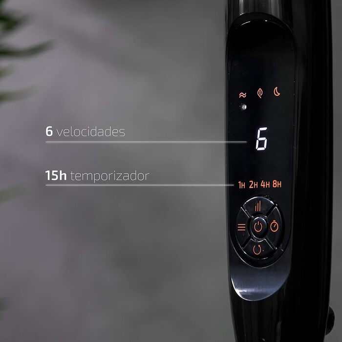 Вентилятор Cecotec EnergySilence 1030: 28W, DC-двигун, 24 швидкості, 3 режими, осциляція, тихий, регульована висота, 10 лопатей, білий/чорний