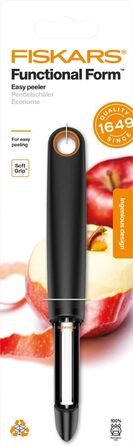 Овочечистка Fiskars Functional Form 18 см, сталь/пластик, чорно-помаранчевий (1014419)