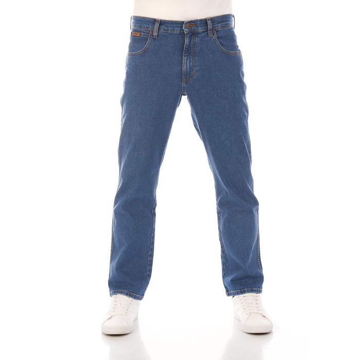 Джинси чоловічі Wrangler Texas Stretch Regular Fit, Authentic Straight, Denim, сині (33W/36L)