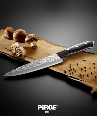 Ніж кухарський Pirge 21 см з нержавіючої сталі DIN 1.4116, Full Tang, ручка з композитного дерева, 56 HRC