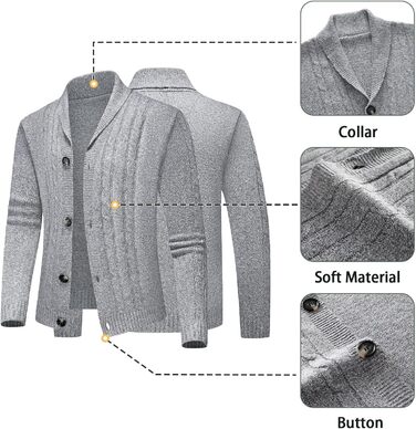 Чоловічий светр з коміром-стійкою, в'язаний пуловер, однорядний, стильний светр для осені та зими (світло-сірий, XXL)