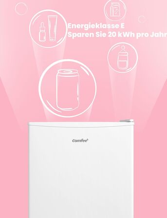 Mini холодильник Comfee RCD50WH2(E) 43L з відділенням для льоду – для дому, офісу, кімнати. Швидке охолодження, регулювання температури, білий колір.