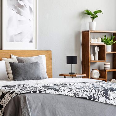 Торшер B.K.Licht: вінтажна настільна лампа з абажуром з тканини, чорно-золота, 33x20 см | Настільна лампа для читання та роботи