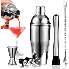 Набір для приготування коктейлів Retoo, нержавіюча сталь, 750 мл, 6 предметів, професійний барний аксесуар для дому та бару