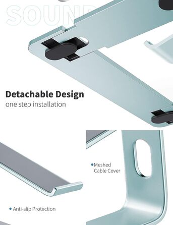 Підставка для ноутбука Soundance, алюміній, ергономічна, 10-15.6 дюймів