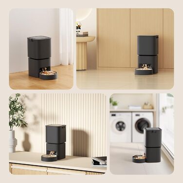 Автомат для годування котів та собак, 5л, інтелектуальний, програмований, білий/чорний