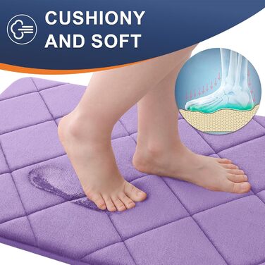 Килимок для ванної кімнати OLANLY з Memory Foam, 76 x 50 см, лавандовий