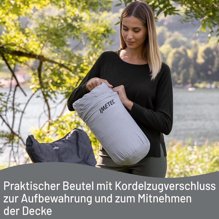 Електрична ковдра Imetec Adapto Tartan Festival, 160x120 см, з м'якої тканини, низьке енергоспоживання, технологія Adapto, безпечна, швидкий нагрів, 6 температур, пральна, сірий мікроплюш, для кемпінгу