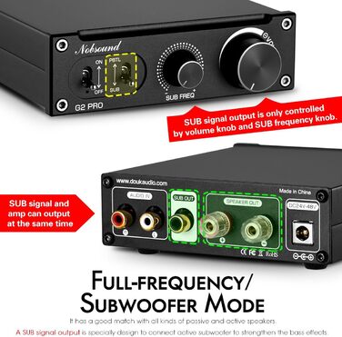 Nobsound G2 PRO 300W Міні HiFi Сабвуферний/Повнодіапазонний Моно Аудіо Підсилювач