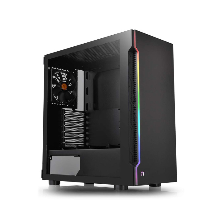 Корпус для ПК Thermaltake H200 TG RGB ATX з RGB підсвічуванням, скляна бічна панель, чорний | 120мм вентилятор в комплекті