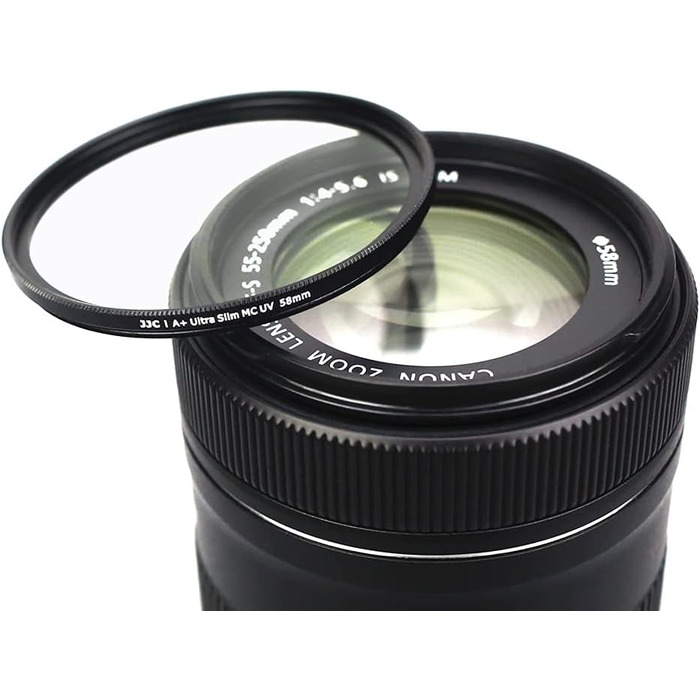 Фільтр JJC UV, 49 мм, ультратонкий, багатошарове покриття, захист від UV-променів, об'єктив для Canon Sony DSLR з різьбою 49 мм (Срібний)