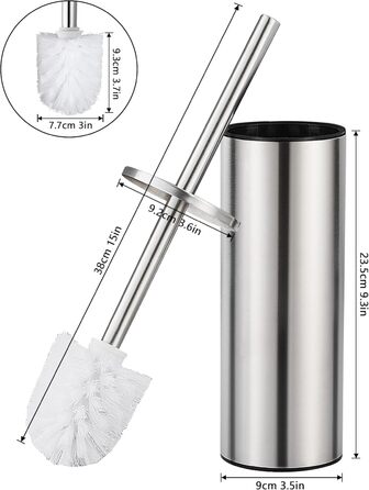 Набір для туалету FIISAYL: щітка для унітазу з підставкою, нержавіюча сталь, матове срібло